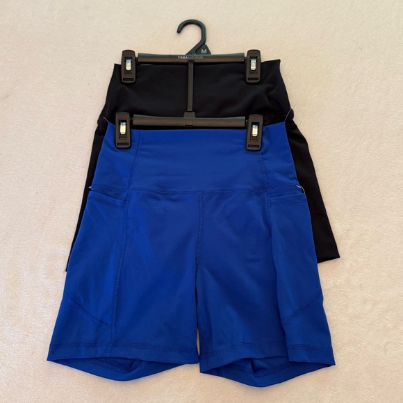 Yogalicious Blue and Black Bike Shorts Athletic Style